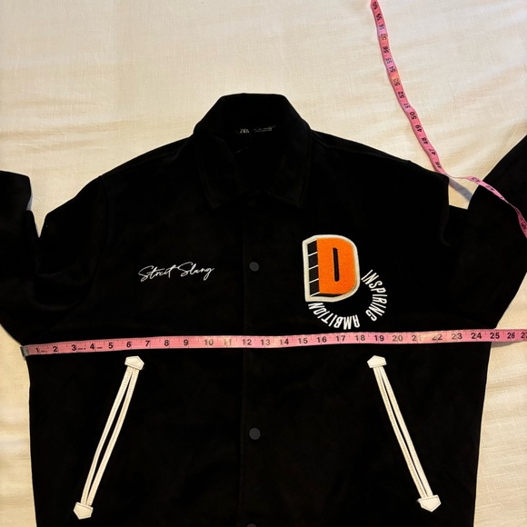 Men’s Zara Faux Suede Embroidered Jacket - Picture 11 of 13